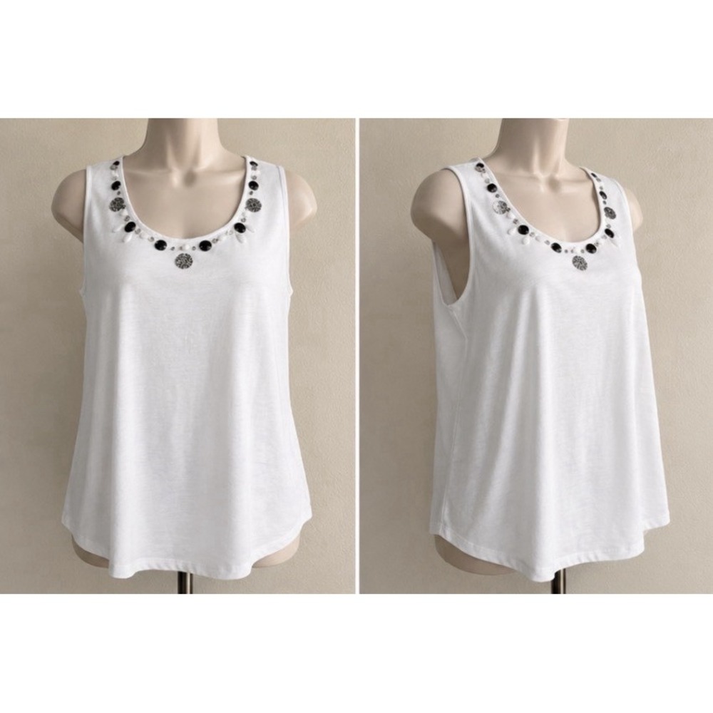 New 3X Draper And Damon's Sleeveless Beaded Collar Top #861 *8